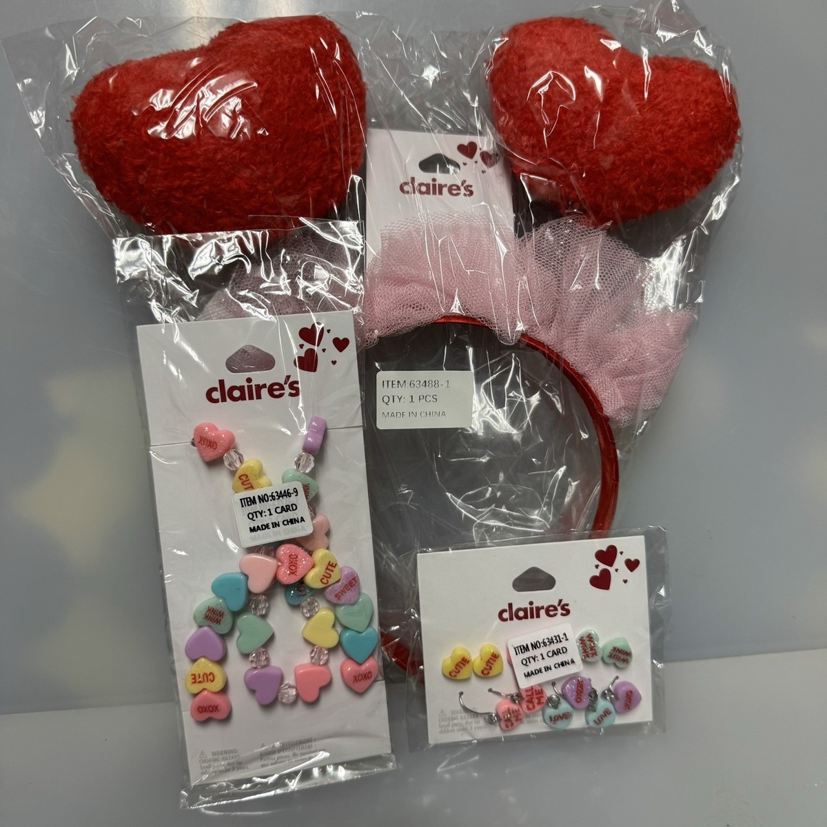 Claire's Valentines Day Set Headband Candy Necklace/Bracelet Six