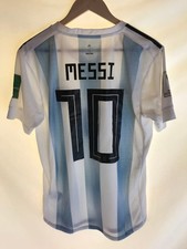 adidas Argentina 2018 Home Jersey Messi #10 White Blue Men's US M
