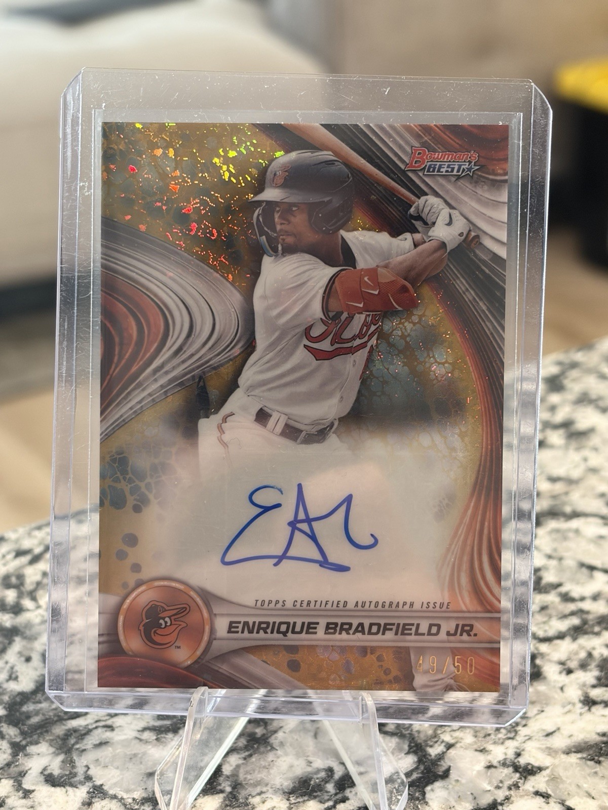 2024 Bowman's Best - Best of 2024 Enrique Bradfield Gold Mini-Diamond /50 Auto