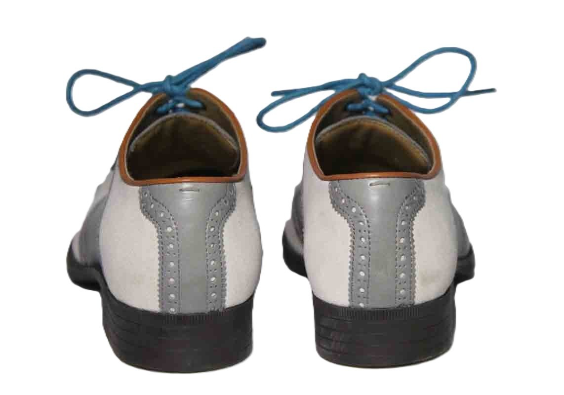 Cole Haan Saddle Oxfords Dress Shoes Gray White Nubuck + Leather Men\'s Size 9M Cole Haan Saddle Oxfords Dress Shoes Gray White Nubuck +  main image 2