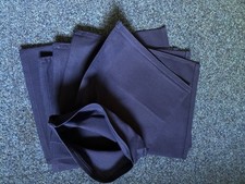 5 DARK BLUE COTTON CLOTH OPEN TOP MONEY COIN NOTES CARRY BAGS- Double Stitched