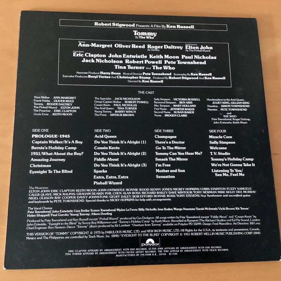 OST TOMMY JAPAN LP OBI 2LP MP-9492-3 THE WHO TINA TURNER ELTON JOHN ERIC CLAPTON - Image 3 of 4