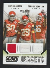 2015 Score Triple GAME-WORN Jersey Eric Berry Justin Houston Derrick Johnson ++