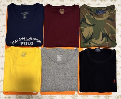 Polo Men s T Shirts Crew Neck Size L Assorted Colors Lot Of 6