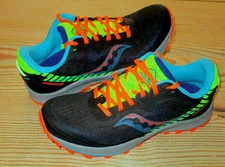 MENS SAUCONY TRAIL PEREGRINE BLACK RUNNING SHOES SNEAKERS SIZE 8