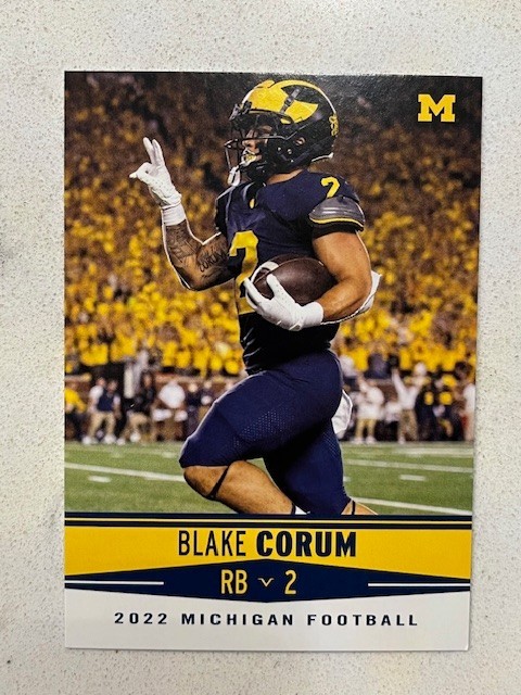 BLAKE CORUM 2022 Valiant Michigan Wolverines Football rookie card #21 qty avail