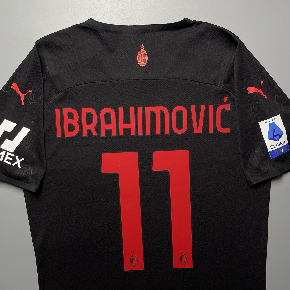 AC MILAN PUMA 2021/2022 SOCCER THIRD JERSEY #11 IBRAHIMOVIC SIZE