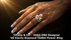 TIFFANY & CO. Diamond Ring 14K Gold Vintage Tiara Flower Diamond Eternity Ring — photo 3