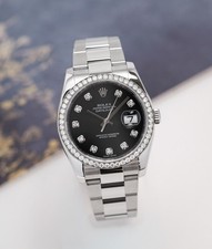 Rolex Datejust 36 116244 Diamond Bezel Diamond Dial Box Tags Warranty Rolex