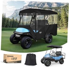 Enclosure Universal Rain Cover, Portable Drivable 4-Sided Black Golf Cart