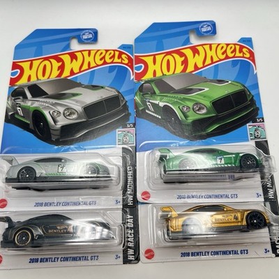 Lot of (4) Hot Wheels 2018 Bentley Continental GT3 variations AS