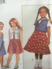 Simplicity Sewing Pattern 7050 Girls Childs Dress Vest Size 3-4-5-6 Uncut