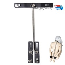 Stainless Steel Spreader Bar Adjustable Handcuffs Ankle Cuff Collar Bondage Set