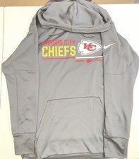 NFL Kansas City Chiefs Nike Hoodie Men s M Gray Sweatshirt Pullover Authentic