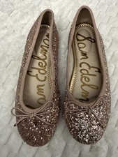 Sam Edelman Girl Kids Ballet Flat Shoes Felicia Mini ChampagneGlitter Size2M 70