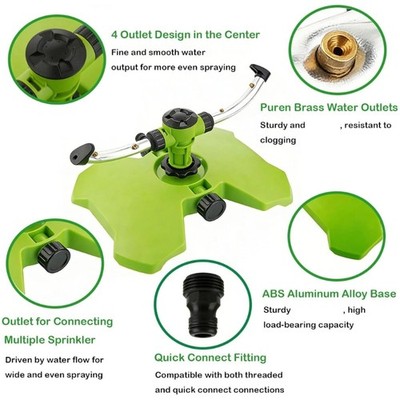 Water Efficient Triple Arm Sprinkler With Rapid 5 Second Installation Process