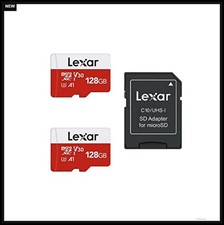 Micro SD Card 128GB 2 Pack MicroSDXC UHS-I Class 10 V30 A1 100MB/s 4K UHD for