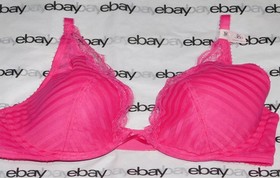 NEW Victoria's Secret Tease Plunge Bra 36D & Cheeky Panty Set Large Hot Pink VS