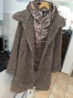 Super Warme Teddy Jacke mit Einsatz Reißverschluss In Taupe Gr. XL