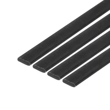 4 PCS Carbon Fiber Strip, 0.8x3mm, 500mm Length, Pultruded Flat Bars, Kites