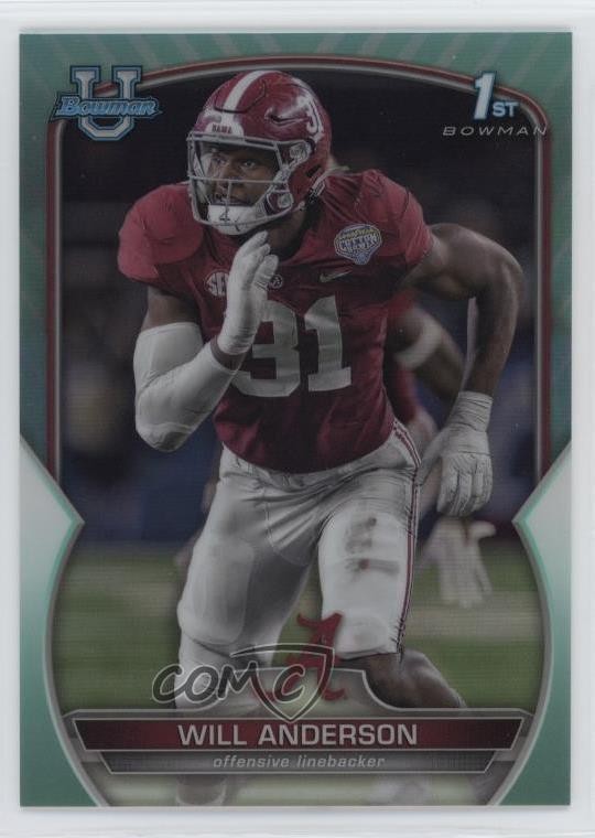 2022 Bowman U Chrome Aqua Refractor 58/299 Will Anderson #52