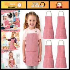 Adjustable Kids Chef Apron - Cotton Bib with 2 Pockets for Boys  Girls