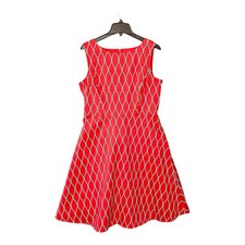 Talbots Rope Print Sleeveless Dress Women 14 Retro Easter Flowy Feminine Lined