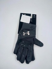 Under Armour UA Motive Baseball Batting Gloves Womens Small Gray Silver HeatGear