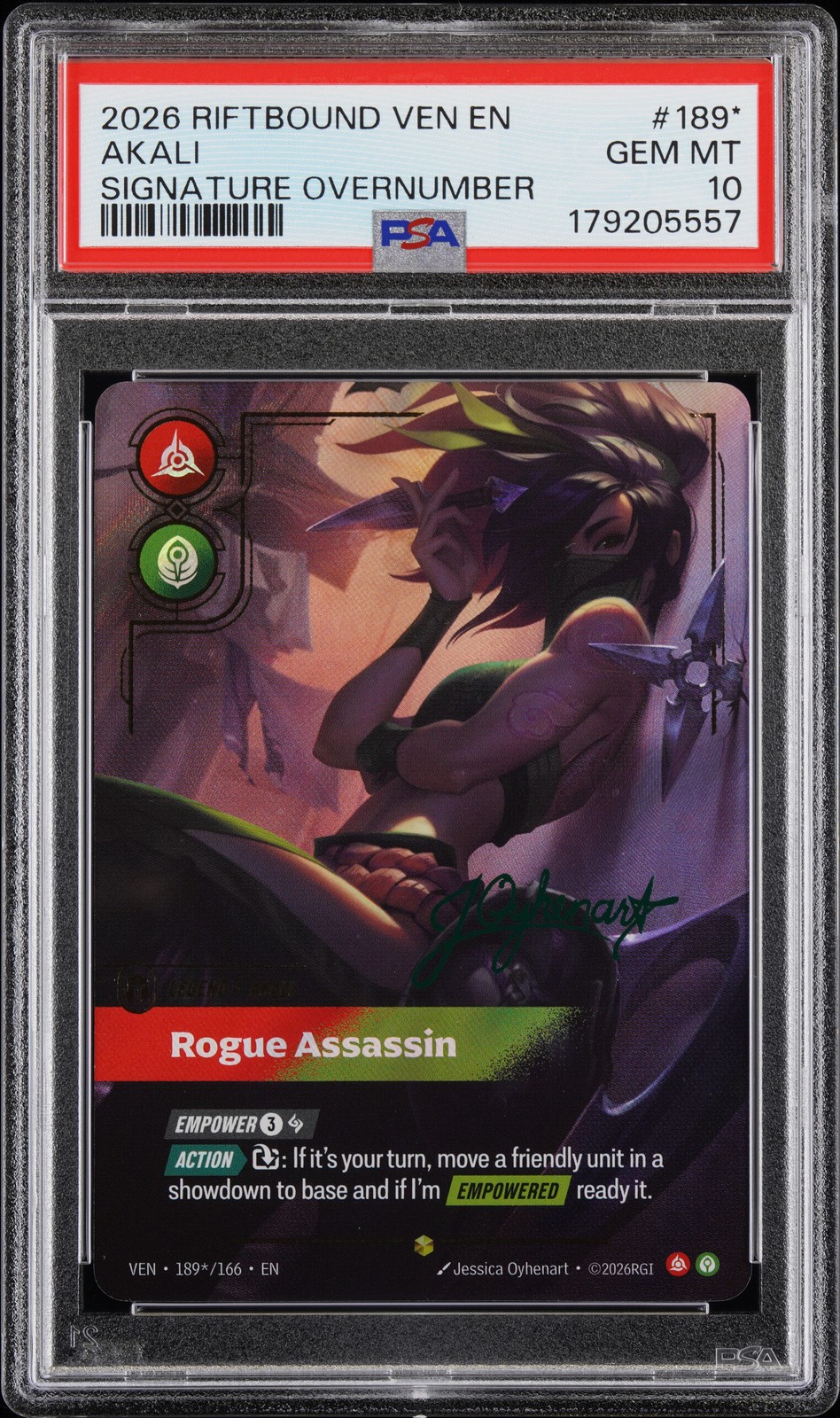 New Riftbound Runes Vendetta 2026 RIFTBOUND VENDETTA SIGNATURE OVERNUMBER AKALI - ROGUE ASSASSIN PSA ...