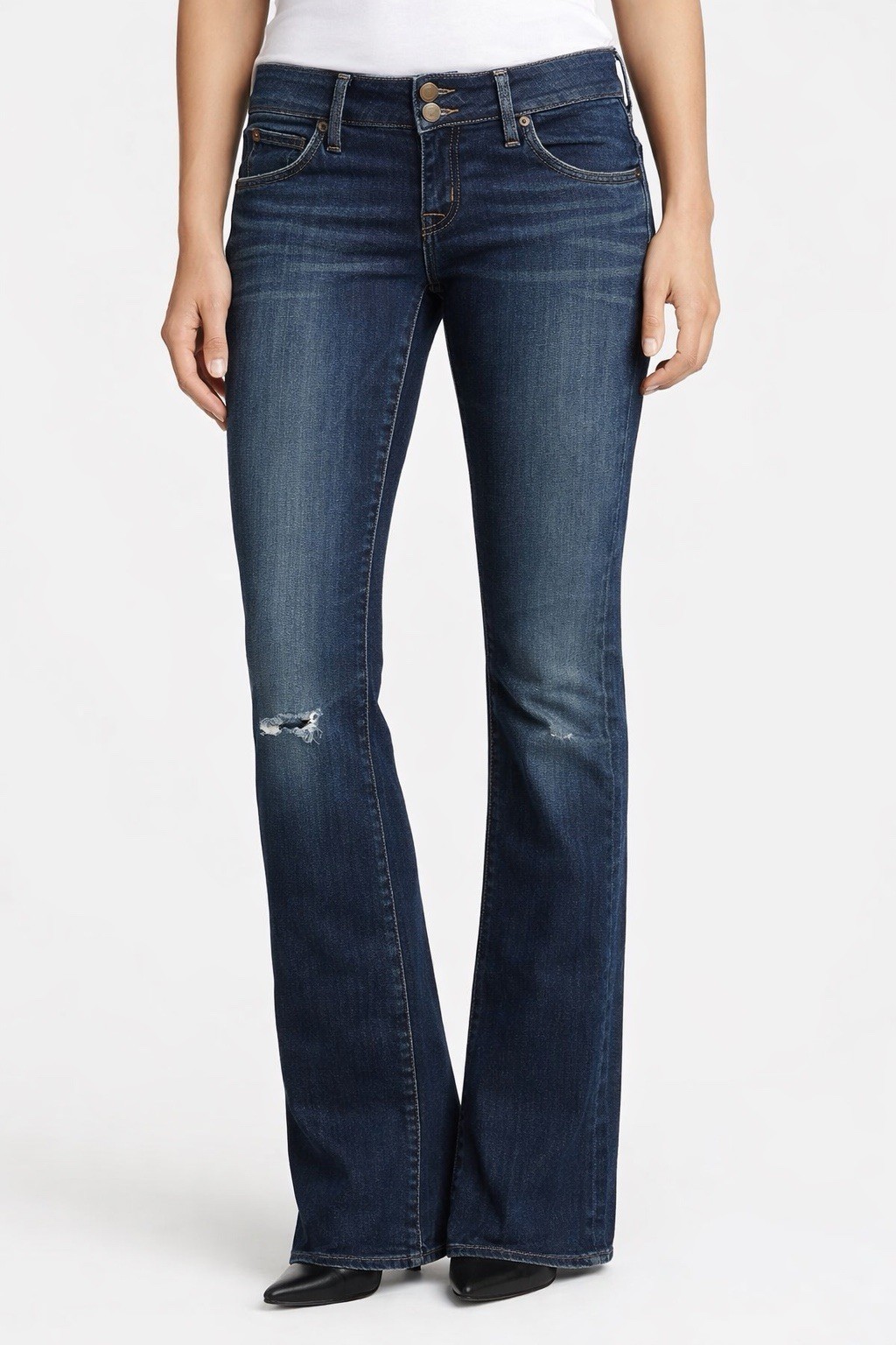 Hudson Jeans Beth Baby Boot Cut Pocket Flap Dark Wash Jeans 
