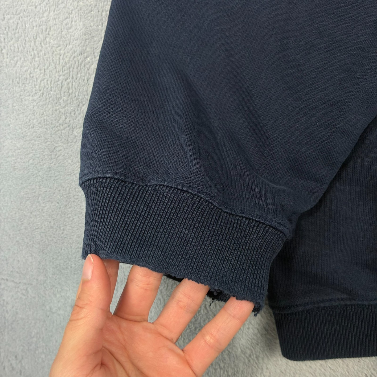 Vintage Nike 1990's Navy Blue Mini Swoosh Oversized XL Pullover Hoodie image 8