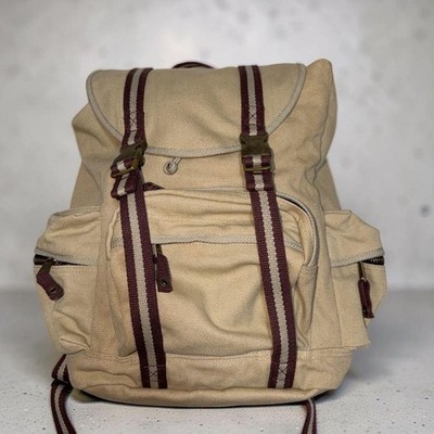 00s Old GAP Cotton Canvas Multi Pocket Backpack Y2K From Japan