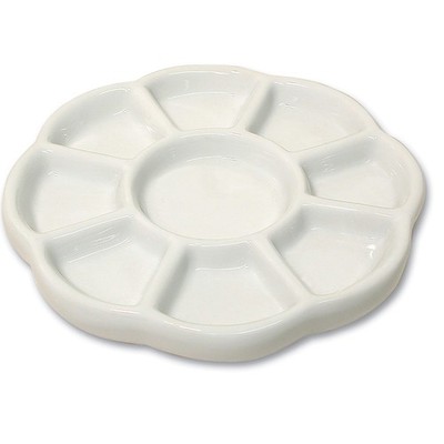 The Beadsmith Ceramic Mixing Palette, Sunflower Design Bead Tray, 5.5'', White 