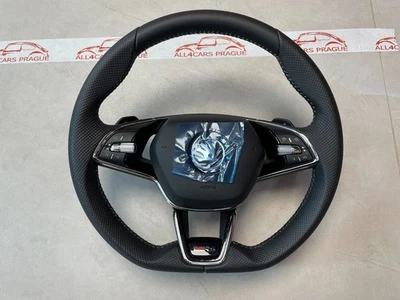 ŠKODA RS OCTAVIA IV KODIAQ SUPERB LENKRAD LEDER ABGEFLACHT GELOCHT  5E3419093AD - Bild 1 von 4