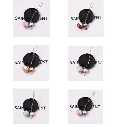 Pendant Sakura Cat Phone Strap Mobile Phone Lanyards Keyring Lucky Cat Keychain - Zdjęcie 6 z 14