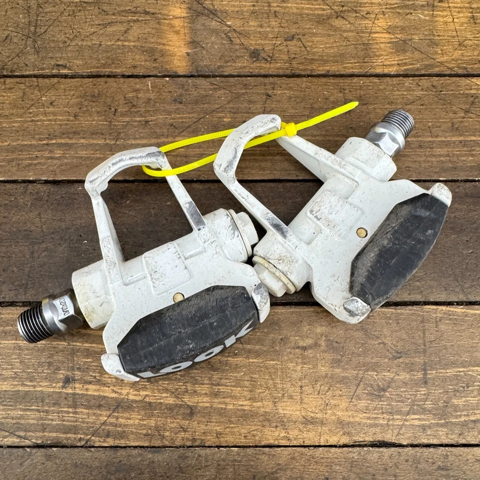 Pedales sin clip aspecto vintage aspecto blanco carretera SIN TACOS bicicleta de carretera años 80 B0 Foto 4 de 4