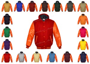 Genuine Leather Sleeve Letterman College Varsity Men Wool Jackets #ORSL-WSTR-WB
