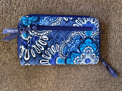 タペストリー Vera Bradley RFID Turnlock Wallet Tropics Tapestry Blue. | eBay