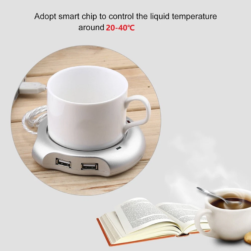 USB Hub&Warmer Warm Tea Coffee Cup Mug Warmer Liquid Temperature Electric Warmer