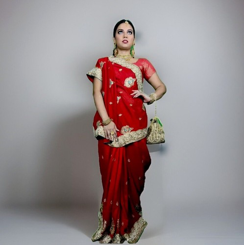 Indian Silk Saree For Women Wedding , Bridal , Festival Party wear Sari Blouse - Picture 3 of 4