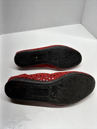 Arche Lilly Ballet Flat Shoes Suede Laser Cut Perforated Star Red Size 35 US 4.5 - 第 6/7 張圖片