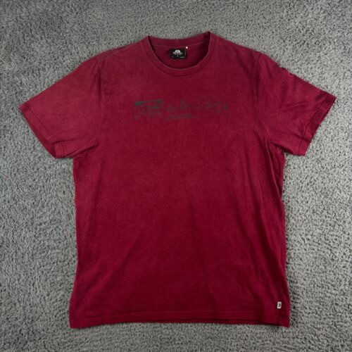 Mountain Equipment T-Shirt Herren Large Burgund Rot Spell Out Walking Outdoor ME