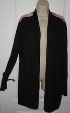 BNWT Kaliko Black Floral Waterfall Cardigan  Open Front Jacket Size 20 Plus Size