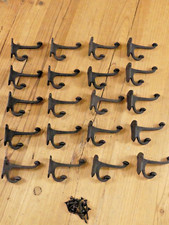 20 PCS Cast Iron Vintage Style Coat Hooks Hat Hook Rack Hall Tree Flat Black