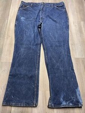 Vintage Roebucks Jeans Dark Wash Workwear Mens Denim Size 45x32 Made in USA 90s