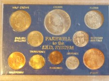 Ten Coins in sealed 'Farewell to �SD' case 1954-1967 including Crown & Farthing
