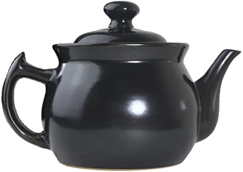 Spodumene Porcelain Teapot 1.8qt Kettle Casserole with Lid Ceramic Tea Pot Black - Picture 4 of 8