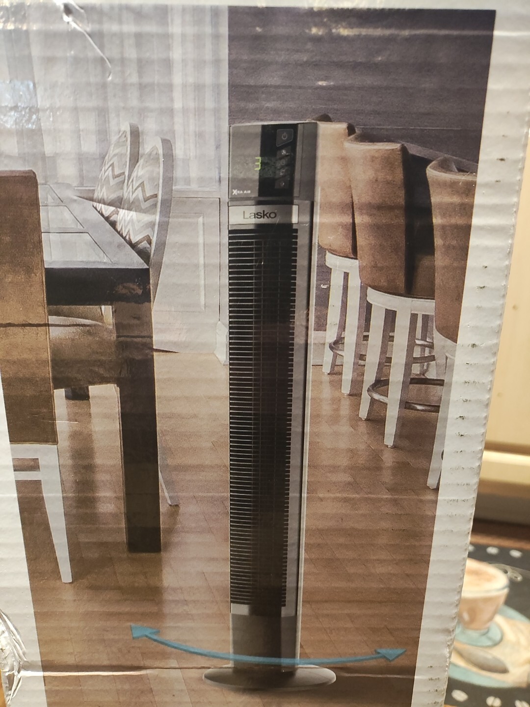 Lasko 48" 4 Speeds Xtra Air Tower Fan with Carry Handle Nighttime