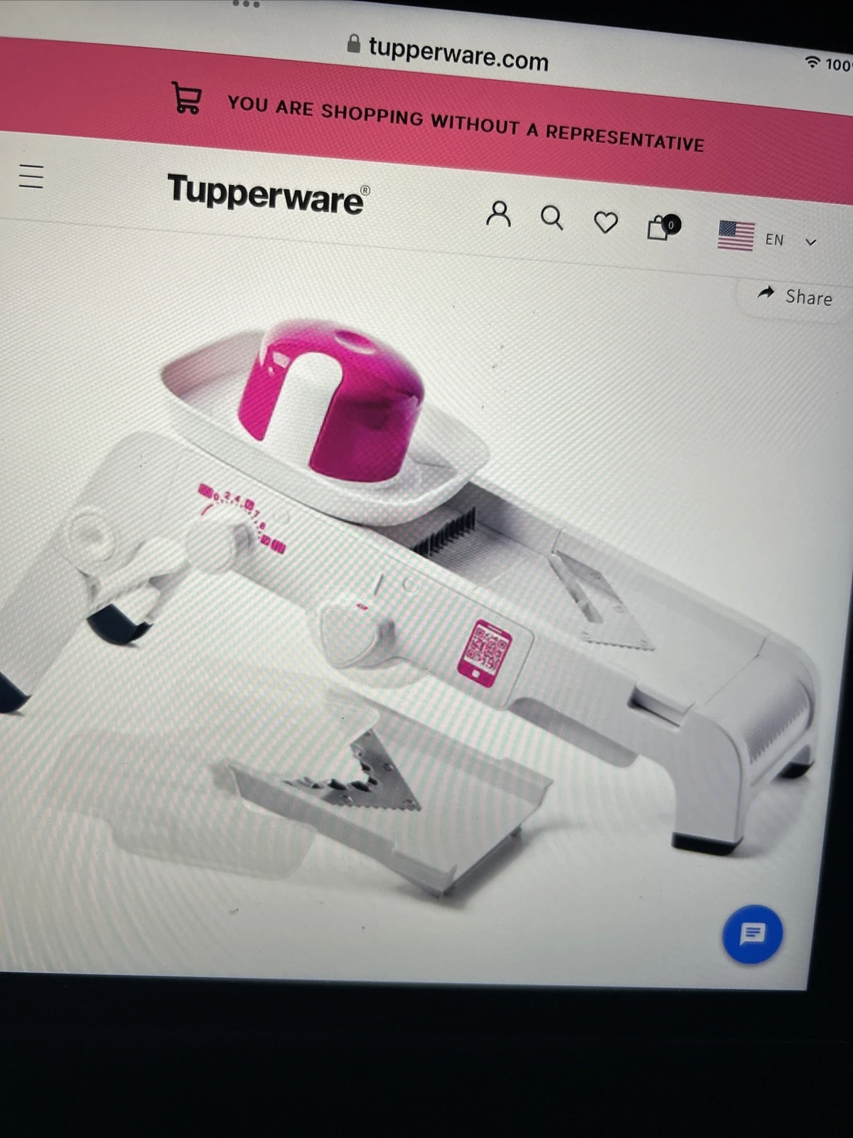Tupperware Time Savers Mandoline Food Fruit Vegetable Slicer Dice New in Box