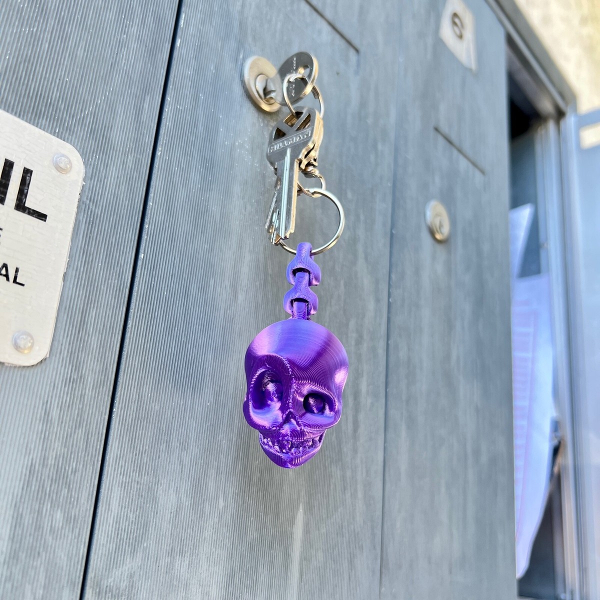 Skull Spine 3D Printed Keychain Ring Keyring Key Fob Creative Motorcycle  Bicycle